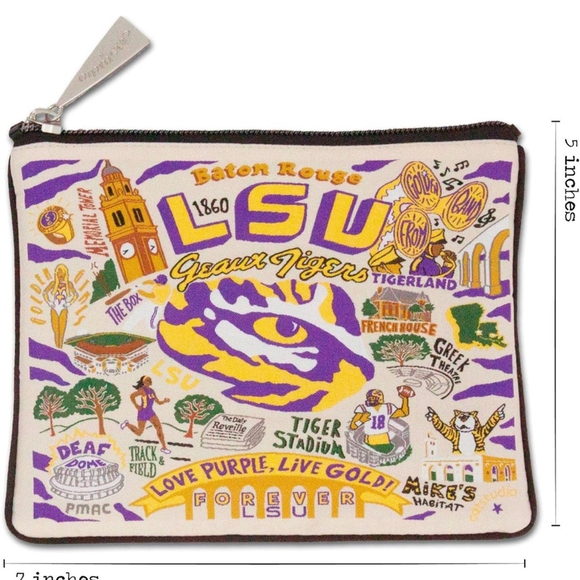 Catstudio Collegiate LSU Louisiana State University Zipper Pouch Travel Bag NWT - Picture 2 of 8